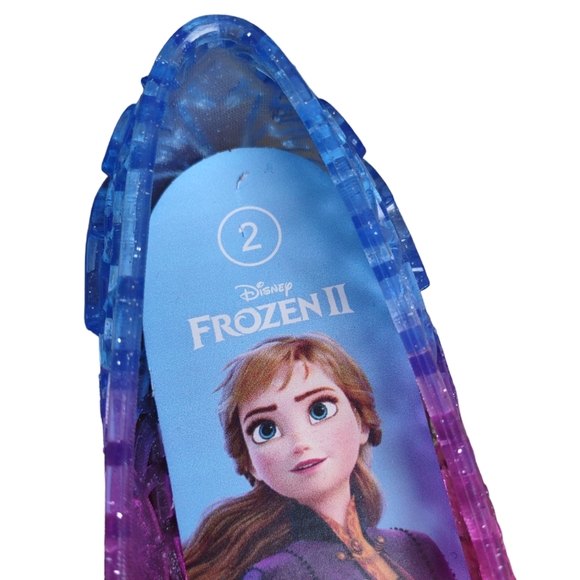 Frozen II Girl's Size 2 Pink Blue Snowflake Cutout Jelly Ballet Slipper … - Picture 10 of 13